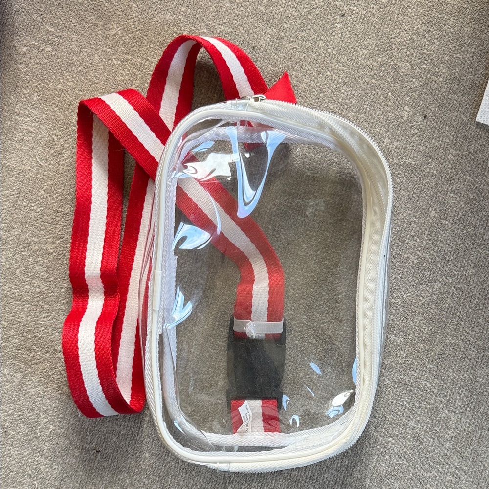 Clear Stadium Bag with Red Strap